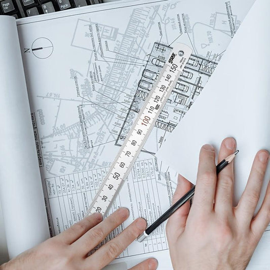 Metal Ruler 300mm 150mm Stainless Steel with Conversion Table