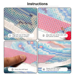 Diamond Painting Cross Stitch Tools Ruler 520 Holes - DIY Drawing Scale