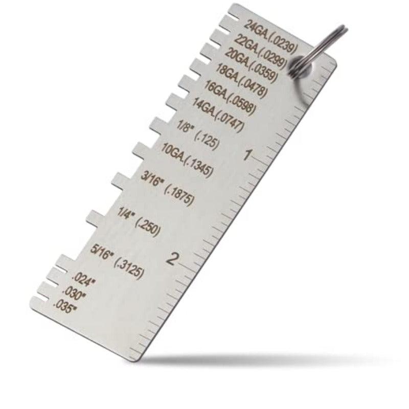 Stainless Steel Welding Gauge Dual Sided Round Wire Sheet Measurement Tool