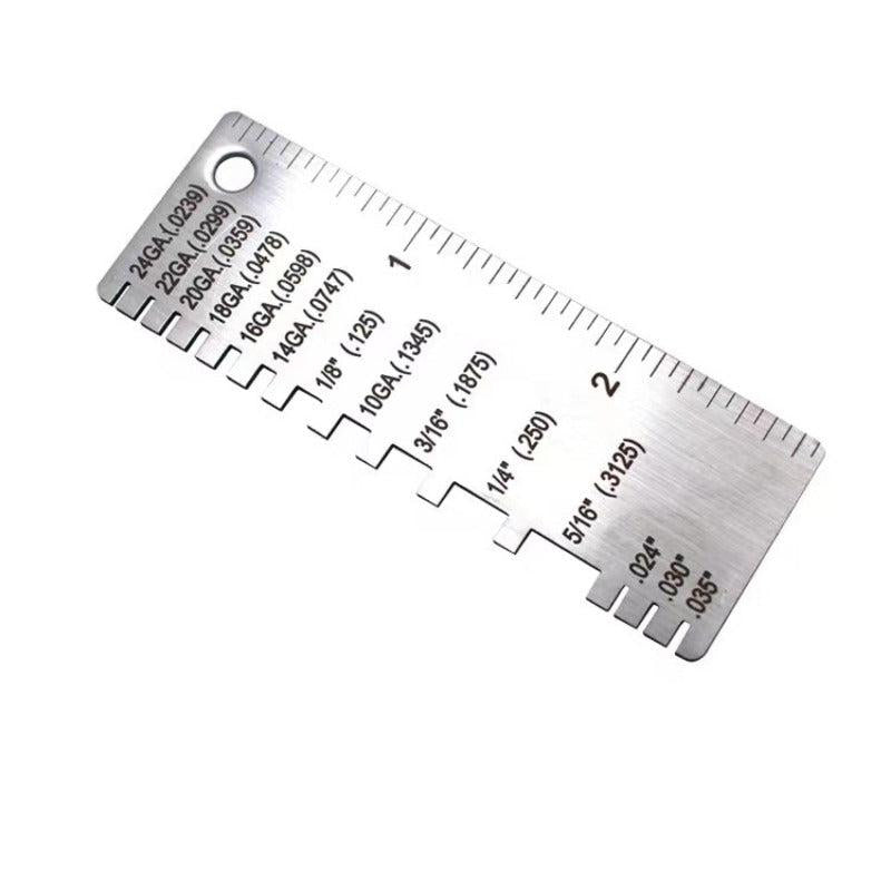 Stainless Steel Welding Gauge Dual Sided Round Wire Sheet Measurement Tool