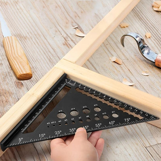 Prof Carpenter's Ruler Alumin Triangular Ruler 17.78cm 45 Deg High Precisio