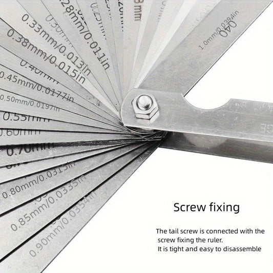 32pcs Feeler Gauge Set 0.02-1.0mm Gap Thickness Sheet Gauge
