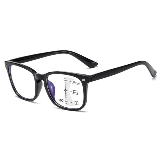 Square Progressive Reading Glasses Anti Light Presbyopic Glasses Spring Hinge