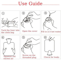 1000ML Hot Water Bottle with Fluffy Cover