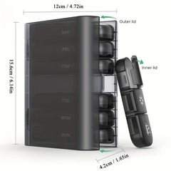Pill Box 7 Days Organizer 21 Grids 3 Times Portable Travel Large Compartments