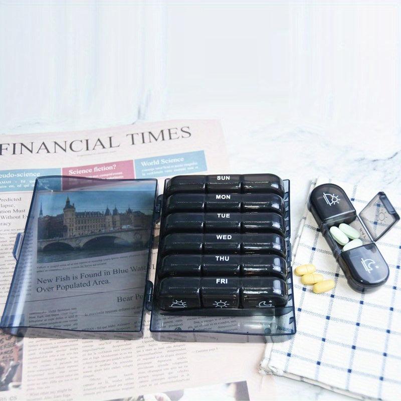 Pill Box 7 Days Organizer 21 Grids 3 Times Portable Travel Large Compartments