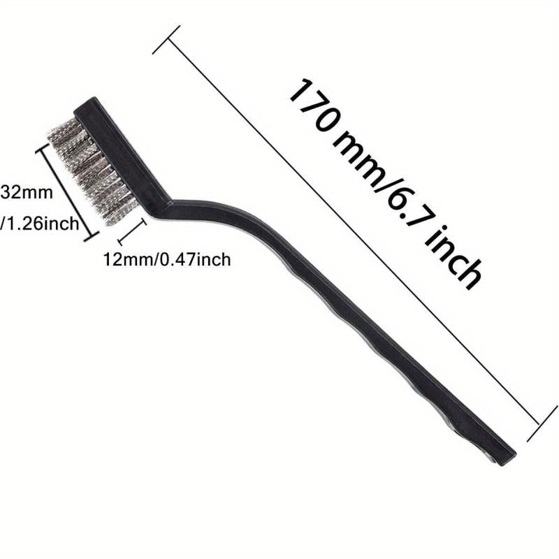 30pcs Mini Wire Brush Stainless Steel Curved Handle Masonry Brush