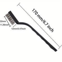 30pcs Mini Wire Brush Stainless Steel Curved Handle Masonry Brush