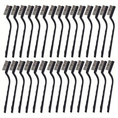 30pcs Mini Wire Brush Stainless Steel Curved Handle Masonry Brush