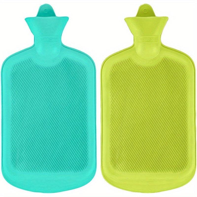 2pcs Natural Rubber Hot Water Bottle BPA Durable Hot Water Bag Random