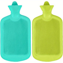 2pcs Natural Rubber Hot Water Bottle BPA Durable Hot Water Bag Random