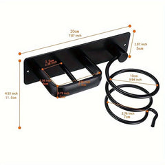 Hair Dryer Holder Bathroom Hair Straightener Storage Rack Space Aluminum