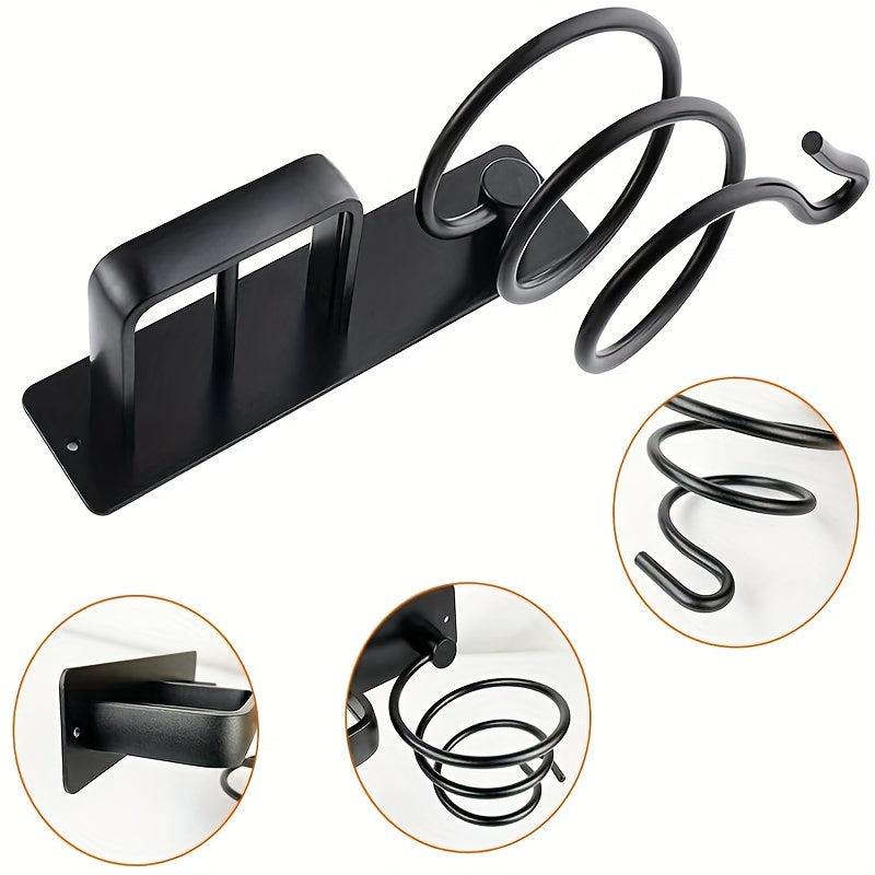 Hair Dryer Holder Bathroom Hair Straightener Storage Rack Space Aluminum