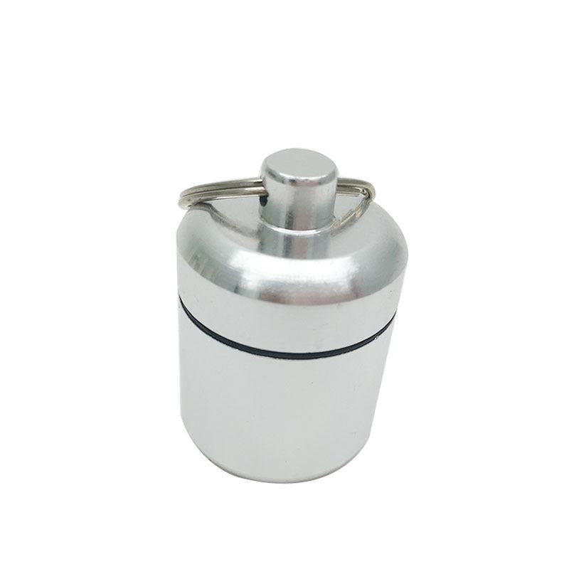 Portable Sealed Metal Pill Box with Keychain and Coin Storage