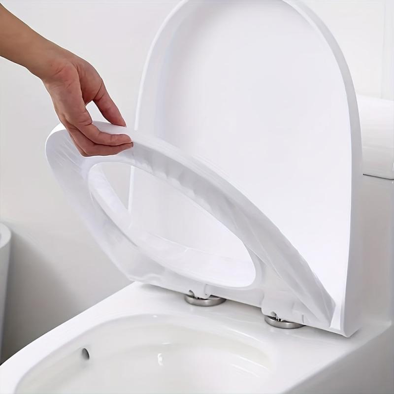 10pcs Disposable Toilet Seat Cover Elastic Band Waterproof Stain Proof