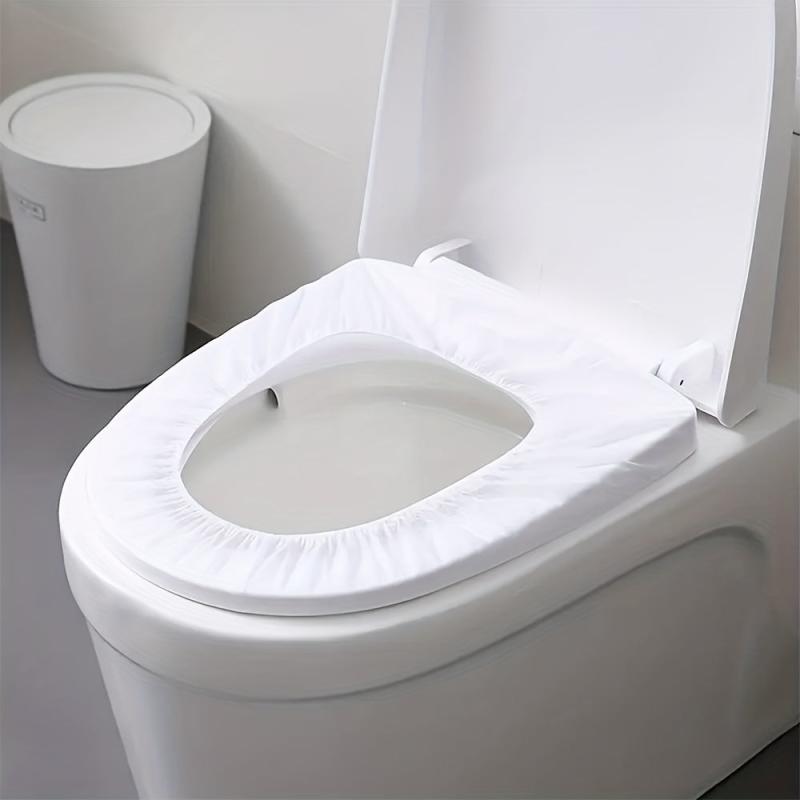 10pcs Disposable Toilet Seat Cover Elastic Band Waterproof Stain Proof