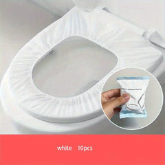 10pcs Disposable Toilet Seat Cover Elastic Band Waterproof Stain Proof