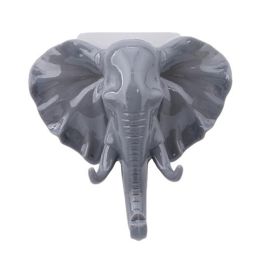 Elephant Head Shape Adhesive Hook Hanger for Bag Keys Decor