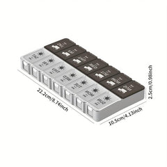 Double Row 14 Grids Pill Storage Dispenser Large Space Medicine Storage Box