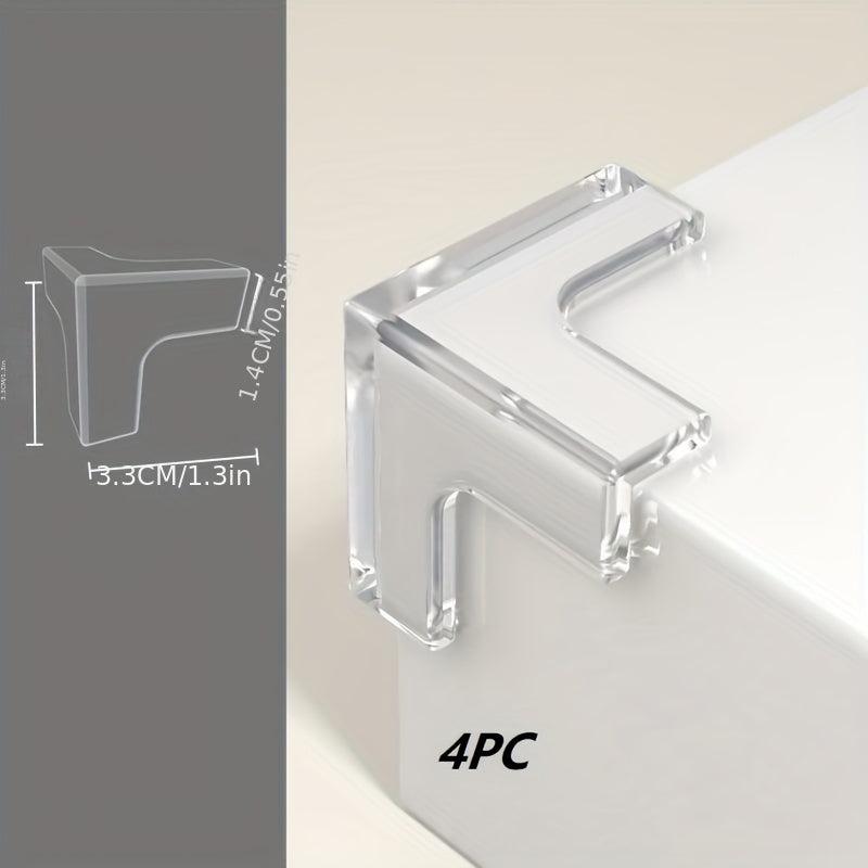 4pcs Transparent Table Corner Anti-collision Safety Soft Bag