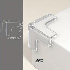 4pcs Transparent Table Corner Anti-collision Safety Soft Bag