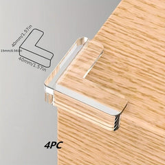 4pcs Transparent Table Corner Anti-collision Safety Soft Bag