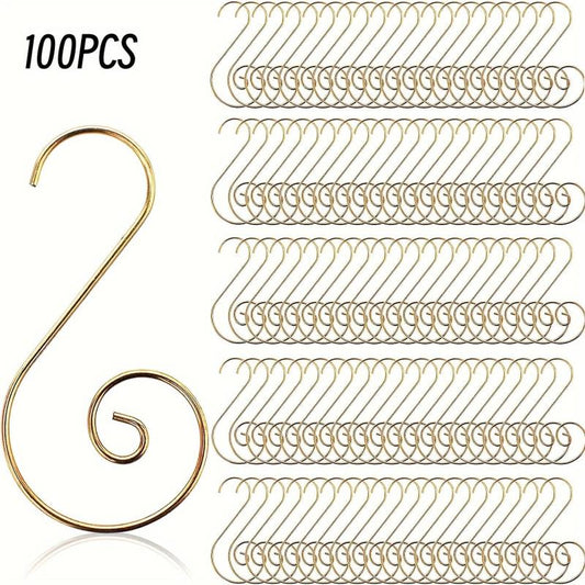 100pcs Stainless Steel Christmas Ornament Hooks S Hanger