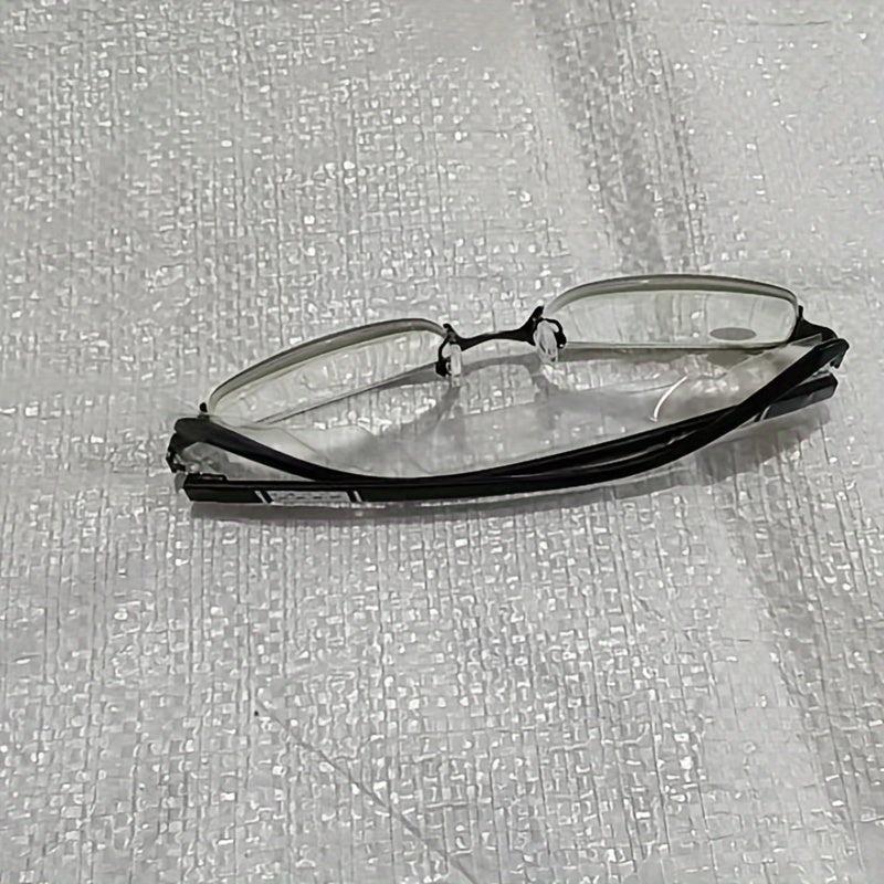 Men's Square Metal Frame Anti Reading Glasses Business Presbyopic 100-400