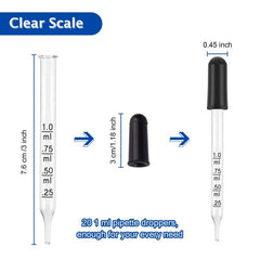 8pcs Essential Oils Eye Dropper Straight Tip Glass Medicine Dropping Pipettes