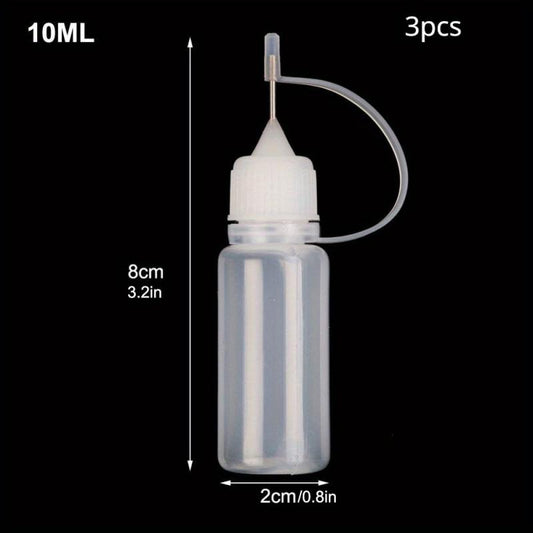 3pcs 10ML 30ML Sealing Glue Bottle Craft Tool DIY Glue Applicator Needle