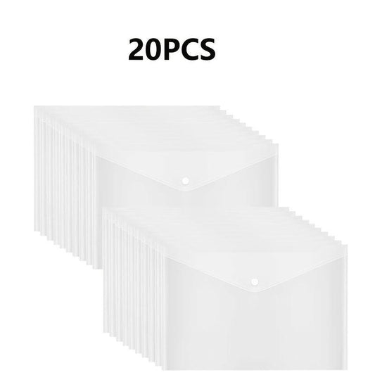 Plastic Envelopes Button Snap Closure Clear Poly Waterproof File Folder A4