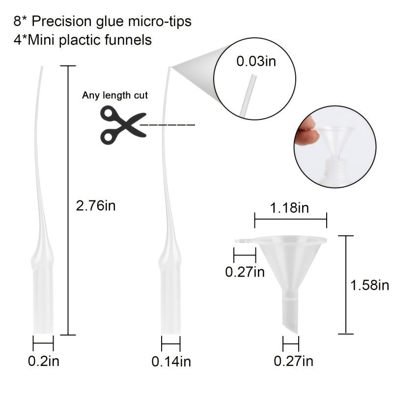 Needle Tip Glue Bottles Applicator Set - 30ml, 50ml, 100ml - Craft Art Projects
