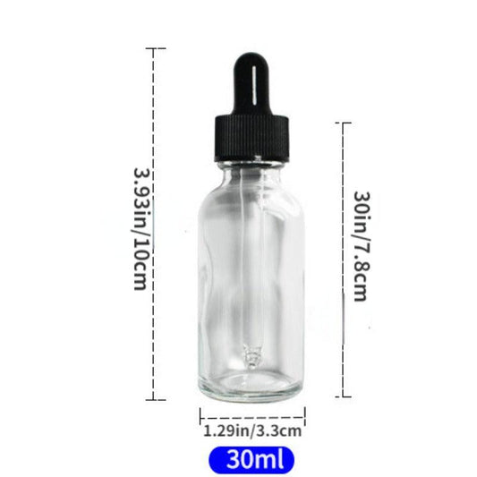 3pcs Amber Glass Dropper Bottles Essential Oils Empty Container Jar Holder