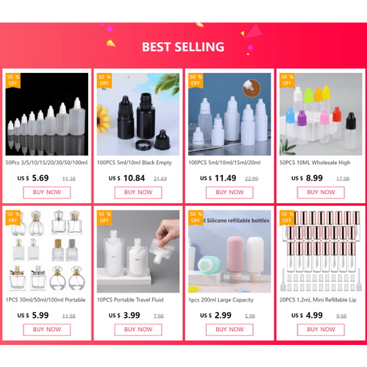 5pcs Empty Plastic Squeezable Liquid Dropper Bottles 5ML-50ML