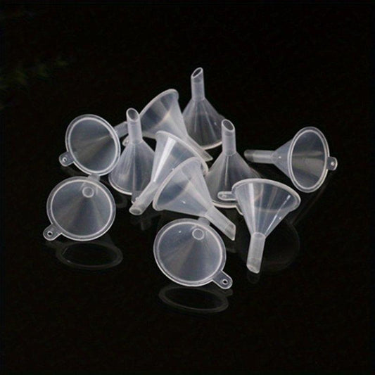 20pcs Mini Funnel Clear Plastic for Lab Bottles Essential Oils Perfumes Spices