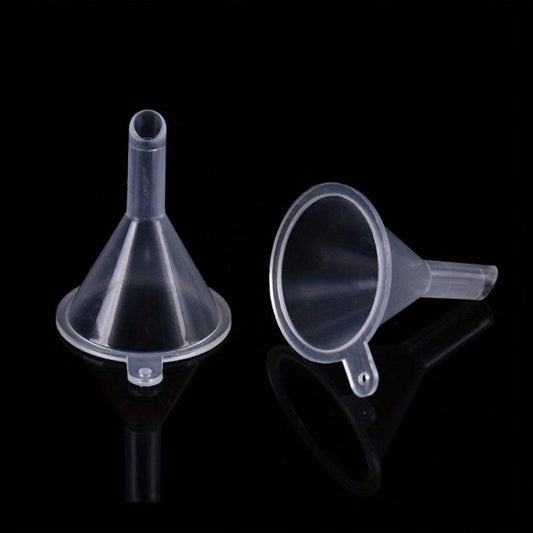 30pcs Small Funnel for Lab Bottles Perfume, Transparent Plastic, Essential Oils