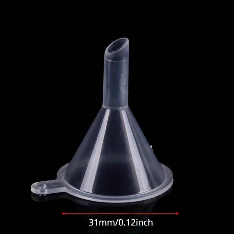 30pcs Small Funnel for Lab Bottles Perfume, Transparent Plastic, Essential Oils