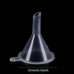 30pcs Small Funnel for Lab Bottles Perfume, Transparent Plastic, Essential Oils