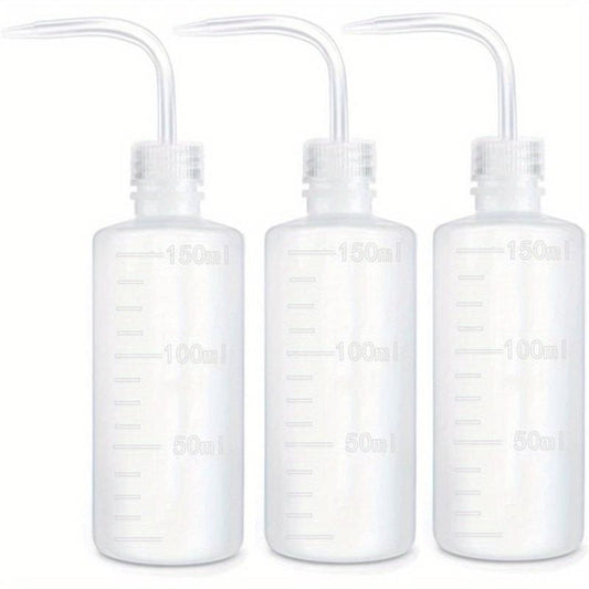 3pcs Plastic Wash Bottle 5oz 150ml, Safety Squeeze Bottle with Measurement
