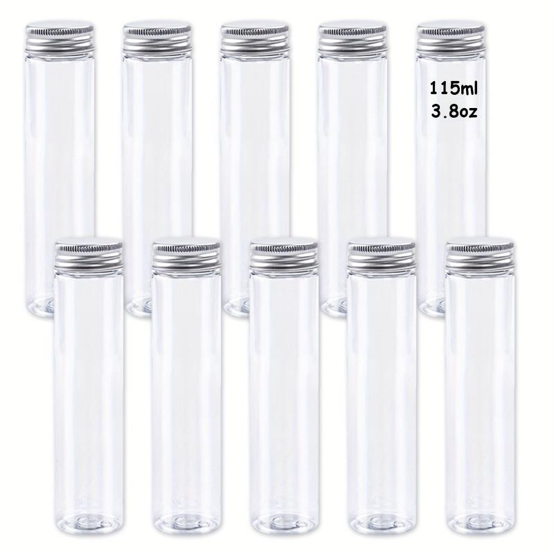 10pcs 115ml Clear Plastic Test Tubes With Caps