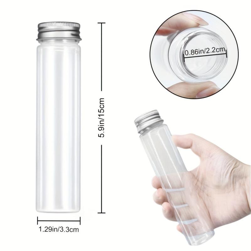 10pcs 115ml Clear Plastic Test Tubes With Caps