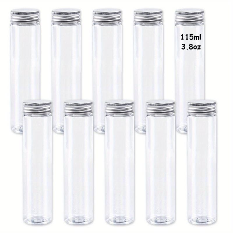 10pcs 115ml Clear Plastic Test Tubes With Caps