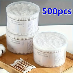 500pcs Cotton Swabs with Round Tips Ear Cleaning Cotton Buds