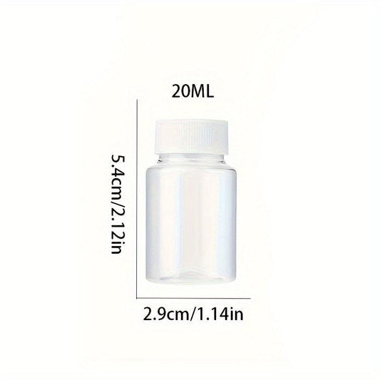 6pcs Clear Plastic Reagent Bottles 20ml 30ml Wide Mouth Sealed Liquid Storage