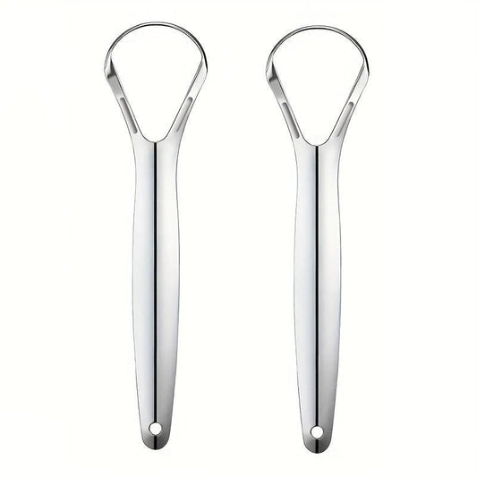 2pcs Stainless Steel Tongue Scrapers for Lab Extraction or Cleaning