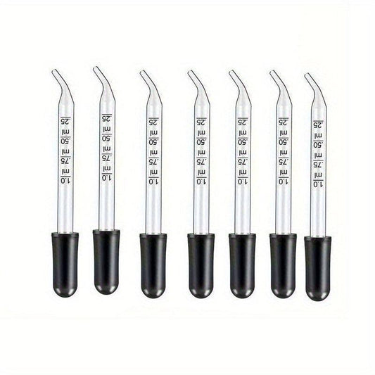 7pcs Glass Scale Dropper Rubber Head Pipette Dropper