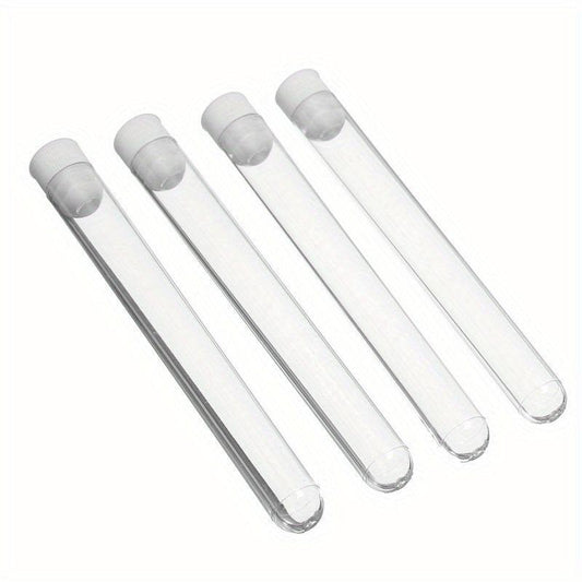4pcs Plastic Test Tubes with Lid for Sample Storage