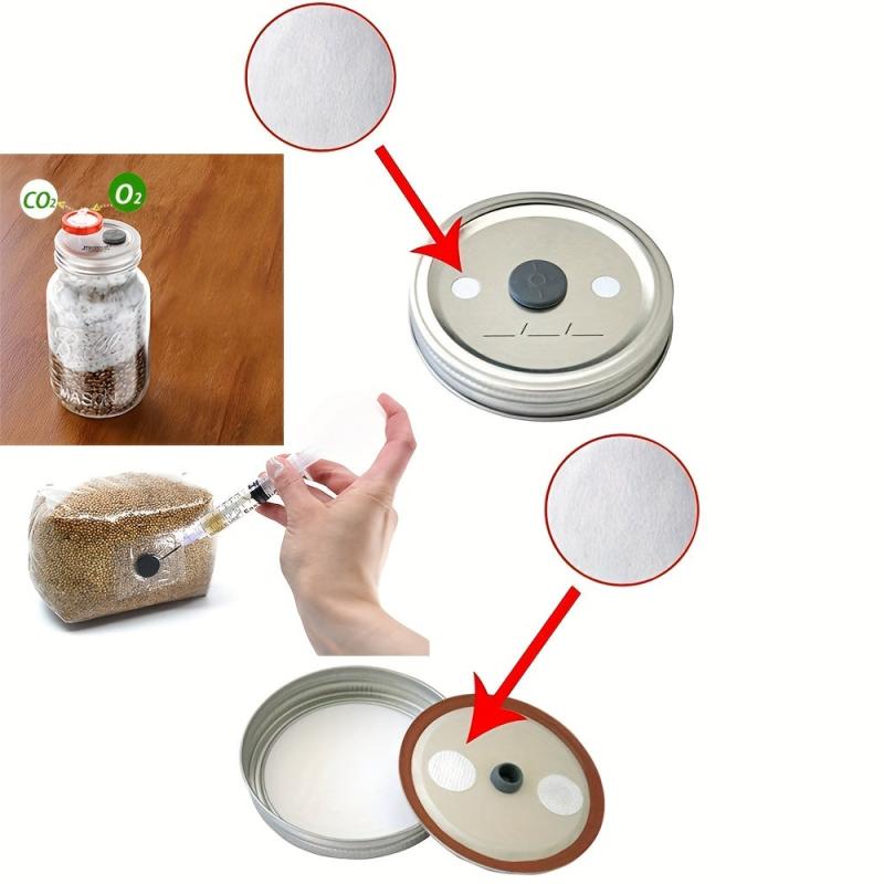 Mushroom Growing Kit: 64 Filter Paper Stickers & 100 Injection Needles