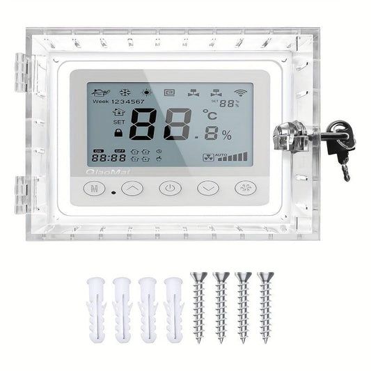 Universal Heater Lock Box w/ Key: Transparent Large Heater Guard for Wall Heater