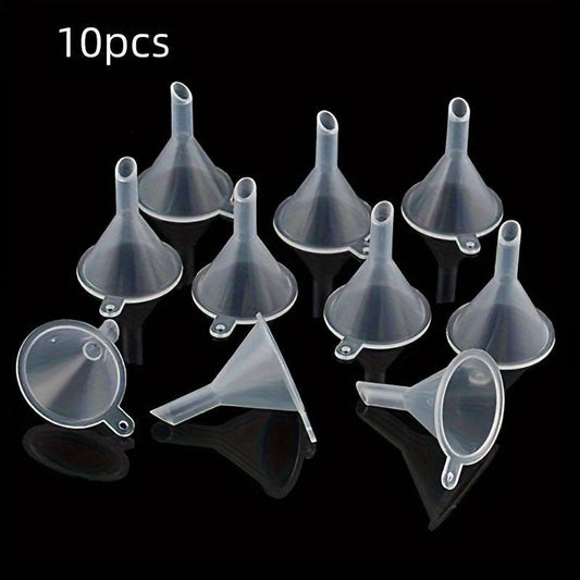 10pcs Mini Funnels Small Clear Plastic Funnels For Bottle Filling